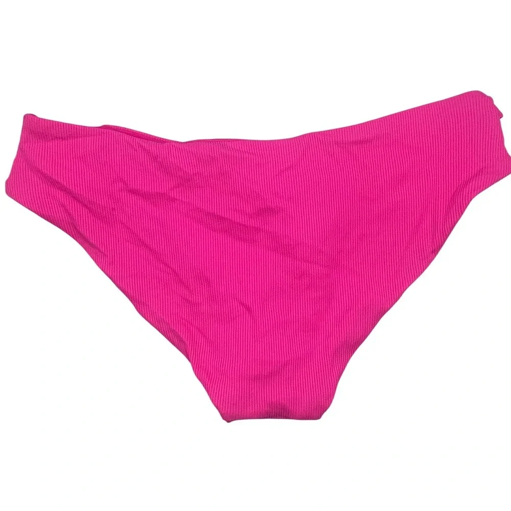 BECCA Pink Punch Fine Line Hipster Bikini Bottom Side Cutout‎ Women's Size Large